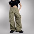 thumbnail image 2 of Women‘s Parachute Trousers in Solid Color  Loose Cargo Long Pants, 2 of 6