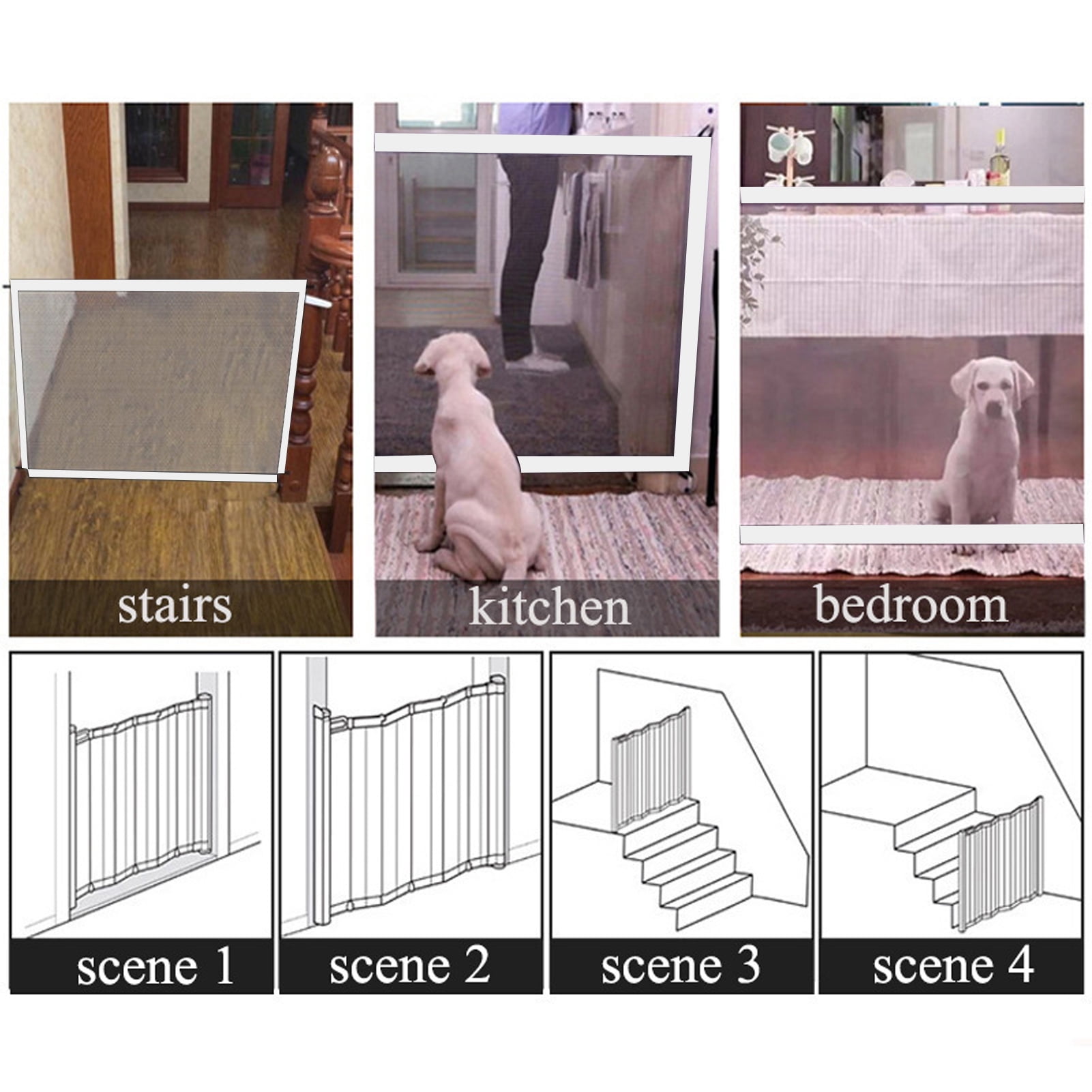 Dog Fence Indoor Isolation Gate Dog Fence Indoor Isolation Pet Mesh Gate Dog Fence Isolation Gate Streamlined Design