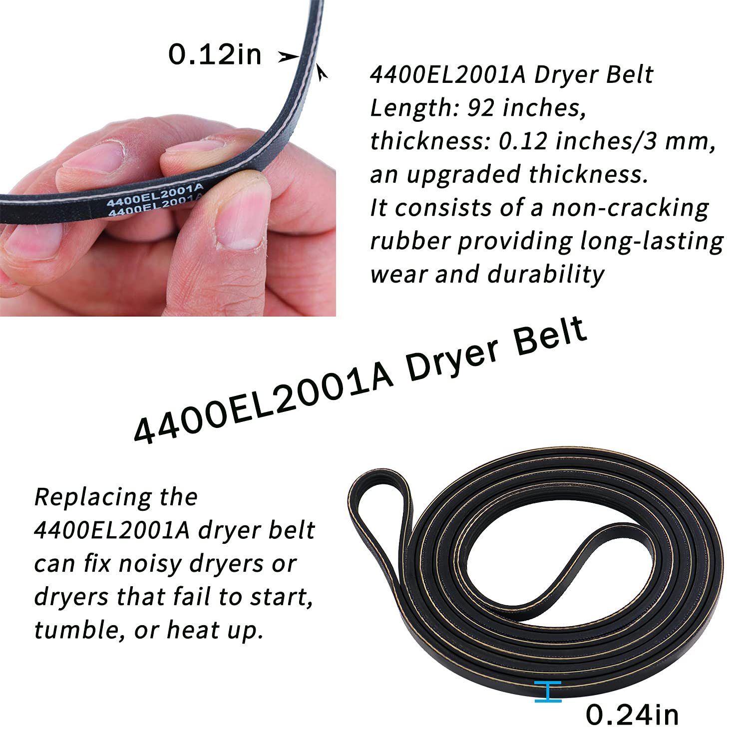 Upgraded Dryer Repair Kit dryer roller kit for LG Kenmore Dryers Includes 4581EL2002C Dryer Drum Roller Assembly 4400EL2001A Dryer Belt and 4561EL3002A Dryer Idler Pulley