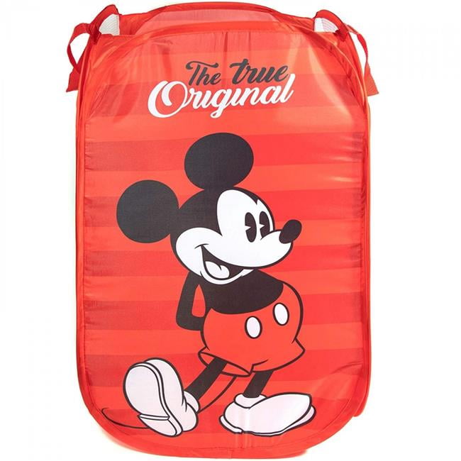 Disney Mickey Mouse Pop-Up Laundry Hamper Mesh Basket Washing Clothes Bag 