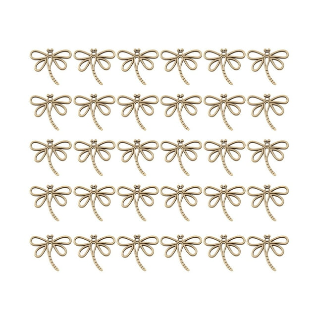 30 Uds. de dijes de libélula, dijes de Metal Vintage de 28mm x 30mm, colgantes de moda, fabricación de joyas, dijes para pulsera, pendiente, horquilla Bronce mayimx Encantos de libélula