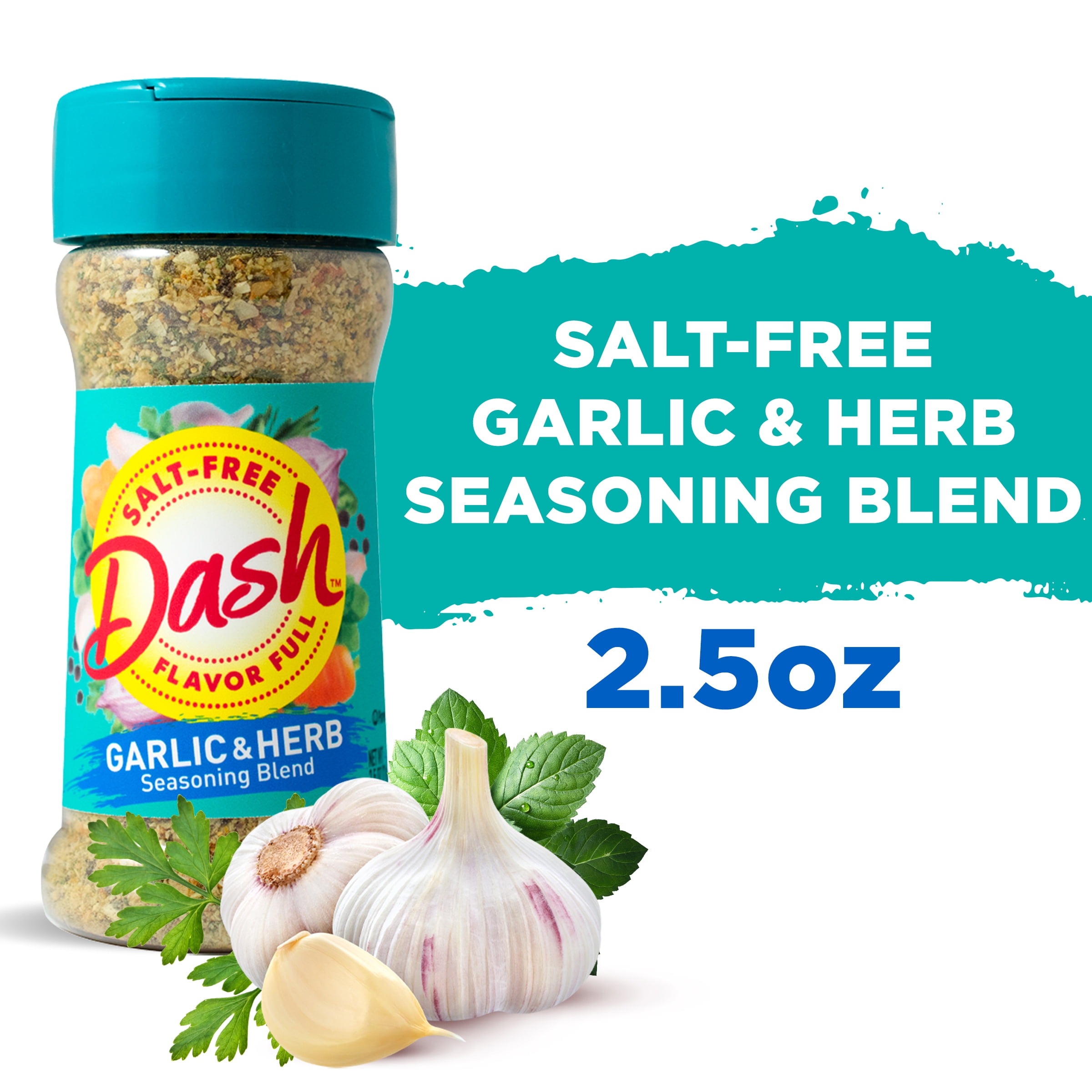 Dash Salt-Free Garlic & Herb Seasoning Blend, Kosher, 2.5 OZ