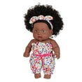 thumbnail image 6 of Xqxayjr under $5 BabyDoll, 8 Inch BlackBabyDoll, Curly Hair Vinyl Realistic Doll, African AmericanToyforGirls,ChildrenAge 3 4 5 6 Gift, 6 of 9