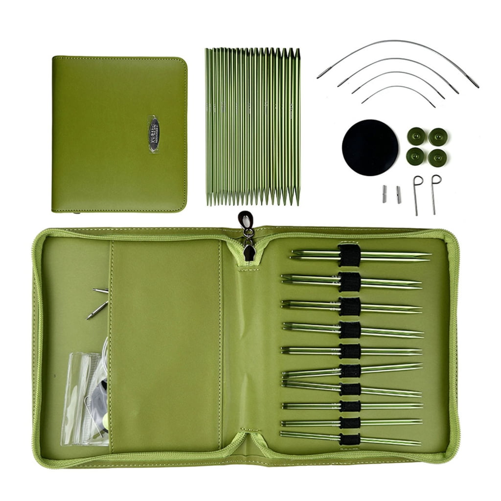 Tizuqe Multifunctional Round Knitting Needle Circular Knitting Needle Set Size 2.2mm-5.0mm Interchangeable Needle Knitting Tool