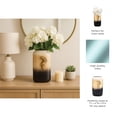 thumbnail image 6 of Modern Glass Vase for Living Room and Home Decor Accent - Decorative Flower Vase for Bookshelf, Bedroom or Office Decor Display - Elegant House Surface Display and Table Styling - 13", Black & Gold, 6 of 13