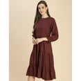 thumbnail image 2 of Moomaya Long Sleeves Round Neck Printed Rayon Dress - Women's Casual Dress, 2 of 9