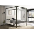 thumbnail image 2 of Monroe Upholstered Queen Canopy Platform Bed Vanilla and Black, 2 of 7