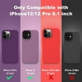 thumbnail image 6 of Compatible with iPhone 12/12 Pro Case 6.1 inch, Baby Skin Grade Liquid Silicone Full Body Protective Bumper Slim Case, 1.5 mm Edges Camera Protective, Support Wireless Charging - Grape, 6 of 14