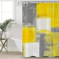 thumbnail image 4 of Fabric Shower Curtain for Bathroom, Abstract Yellow Custom Shower Curtain Set with Hooks, Luxury Bathroom Curtains, Oil Painting Art Waterproof Polyester Bathroom Accessories, 36x72inch, 4 of 6