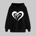 thumbnail image 2 of Goodeals Reduced,Valentines Day Fleece Sweatshirt Women Oversized Love Heart Shirt Hoodies Valentine's Long Sleeve Tops Teen Girls Trendy Pullover(Black,M), 2 of 5