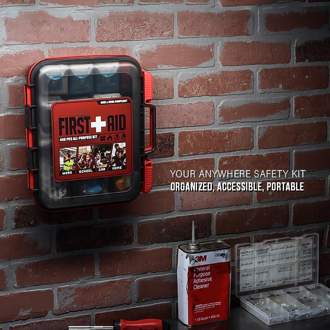 400 Osha/ansi Compliant First Aid Kit Type Iii Class A Professional Med Supplies For Contractors  Warehouse Office School Home Disaster Car Business Restaurant