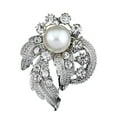 thumbnail image 6 of New Bridal Bouquet Rhinestone Crystal Brooch Pin Silver Pearl Brooches Flower, 6 of 8