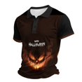 thumbnail image 2 of IAJDKMEK Halloween Men's Short Sleeve Polo Shirt - Turn-Down Collar Knit Shirt, Breathable Summer Shirt for Daily, Casual Party, Golf Shirt & Costume,Orange 3XL, 2 of 6