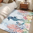 thumbnail image 4 of Sea Horse Area Rugs 4x6 ft Vintage Watercolor Ocean Animals Colorful Corals Seaweed Blue Washable Rug Non Slip Indoor Carpet Absorbent Floor Mat for Living Room Bedroom Dining Room, 4 of 9