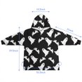 thumbnail image 7 of Halloween Ghost and Bat Silhouette Pattern Blanket Hoodies for Kids 6-13YR Oversize Wearable Blanket Hoodies for Boys Girls Teens, 7 of 7