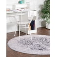 thumbnail image 4 of Unique Loom Timeless Collection Area Rug - Thaddeus (5' Round Charcoal/Navy Blue), 4 of 9