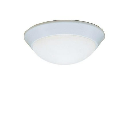 Cased Opal Etched Glass - Kichler Lighting One Light Flush Mount, White Finish with Satin Etched Cased Opal Glass