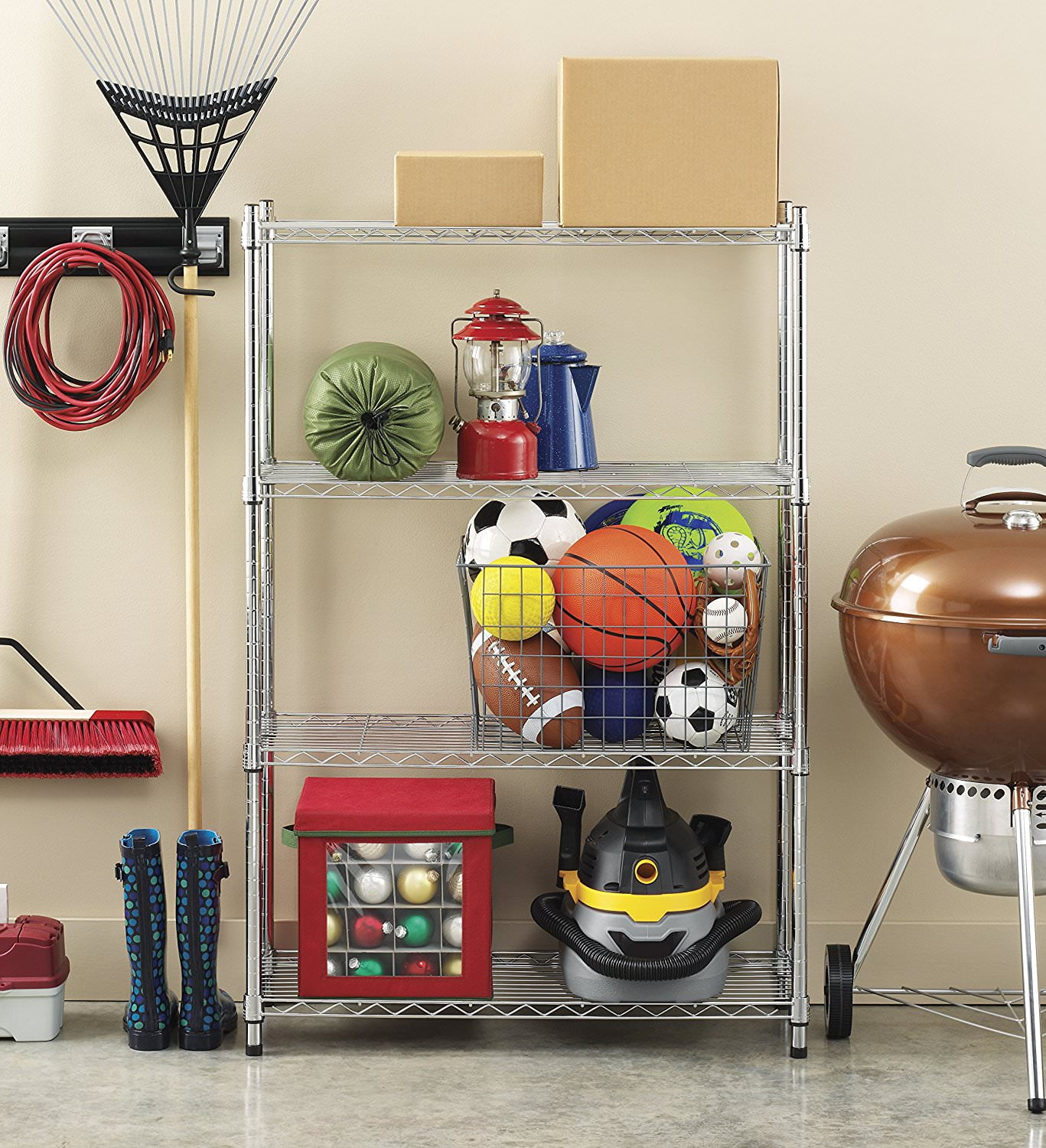 Whitmor Supreme 4 Tier Shelving Chrome Walmart