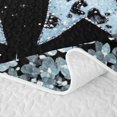 thumbnail image 5 of Manfei Bling Crystal Blue Bow Tie Bed Spread Queen for Teens,Girls Women Vintage Leopard Print Bow Queen Coverlet Set, 5 of 7