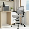 thumbnail image 2 of HYLONE Drafting Chair with Flip-Up Arms, Adjustable Height & Lumbar Support Tall Office Chair for Standing Desk, Ergonomic Drafting Stool Chair (Black), 2 of 7