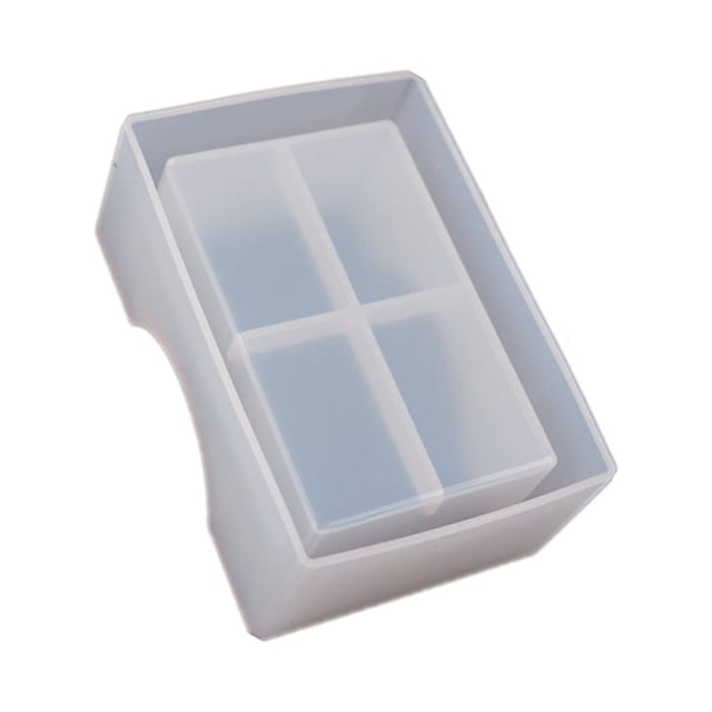 sweethay Moldes de silicona para posavasos, molde de epoxi DIY, herramientas de fabricación de joyas, juego de moldes de fundición Almacenamiento y organización del hogar Caja Posavasos Cuadrada
