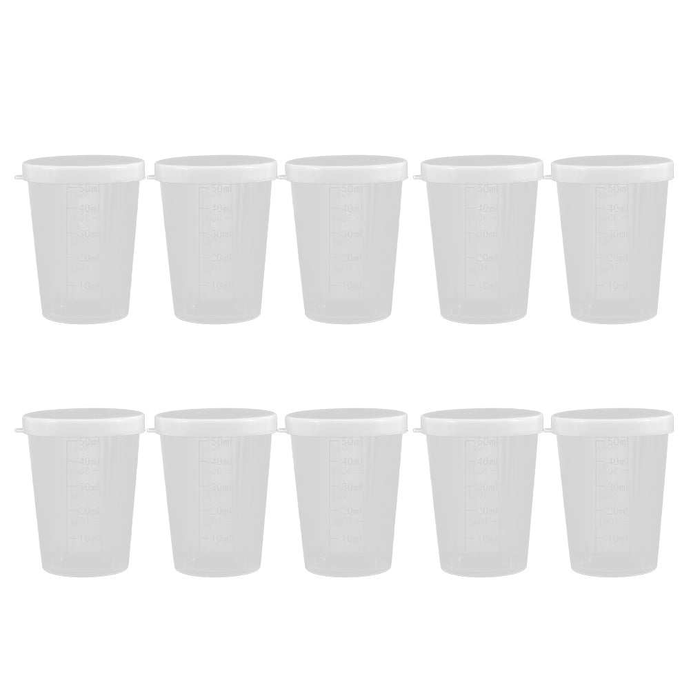 NUOLUX 20pcs Plastic Measuring Cup with Lid Home Measuring Cups Scale