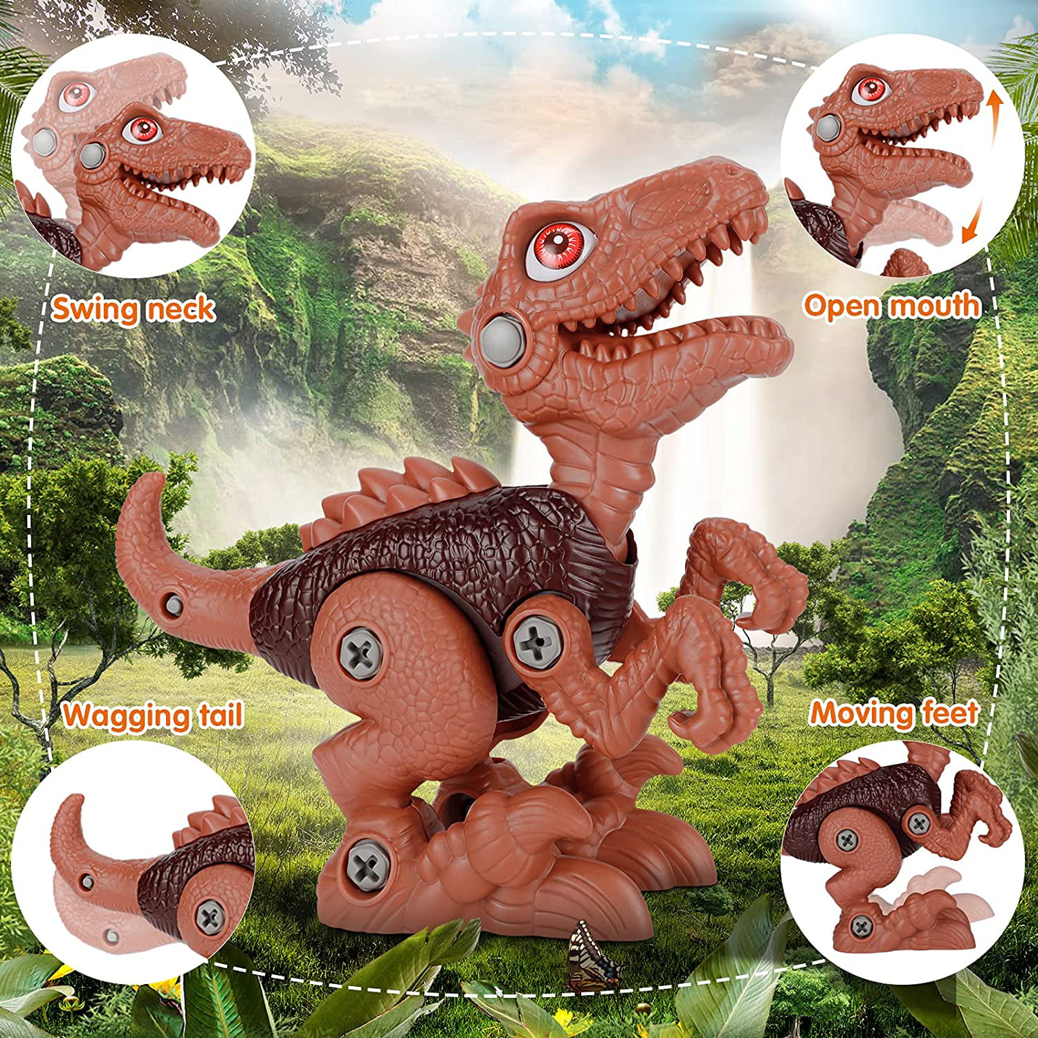 Birthday Christmas Easter Gifts for Boys Girls Educational Toys for Kids 3-8 Assembling Construction Dinosaur Toy with Electric Drill Vernonle Take Apart Dinosaur Toys for Kids 3-5 