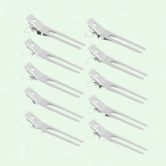 Metal Double Prong Hair Clips Set of 50 - Hair Styling Clips for Salon and Barber