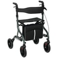 thumbnail image 1 of HOMCOM Foldable Rollator Walker with Seat for Seniors, 4 Wheeled Walker, 1 of 10