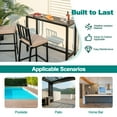 thumbnail image 4 of Costway 3PCS Outdoor Metal Bar Table & Chairs Set Patio Dining Table Set with Cushion, 4 of 7