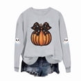 thumbnail image 5 of Toddler Kids Pumpkin Bow Print Graphic Sweatshirts Girls Long Sleeve Crewneck Pullover Tops Youth Fall Harvest Outfits Slouchy Drop Shoulder Sweaters Casual Wear, Size 3-4 T, 5 of 5