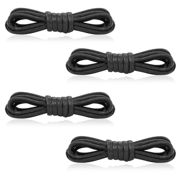 Two pairs of men's shoe cotton waxed LACES - black