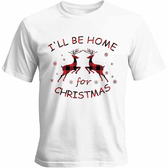 Camisetas gráficas informales de manga corta con diseño de reno y copo de nieve para hombre