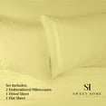 thumbnail image 4 of Sweet Home Collection California King Sheet Sets, Classic 1800 Series Deep Pocket 4 Piece, Luxury Soft Microfiber Bed Sheet Sets, Pale Yellow, 4 of 5