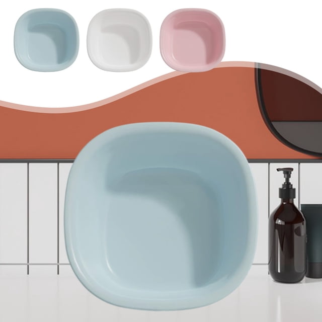 Lavabo de plástico grueso - Bañera portátil de 9,5" para acampada y viajes, verde Pik o blanco, 24x24x10cm