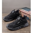 thumbnail image 2 of AUDeals Men's Lace Up Sneakers PU Leather Non Slip Thick Sole Walking Shoes Casual Work Hiking Shoes, 2 of 9