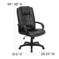 thumbnail image 6 of Flash Furniture Jessica High Back Black LeatherSoft Executive Swivel Office Chair with Arms, 6 of 12