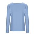 thumbnail image 6 of ClodeEU Women's Winter Thickened Fleece Lined V Neck Long Sleeve Top,Loose Fit Blouses Light Blue,Womens Plus S, 6 of 7