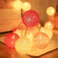 thumbnail image 4 of Bola de luz de algodón con decoración de hilo, lámpara colgante de luz para fiesta, boda, 3 pilas, intermitente, rosa Scienceny HA006257-07, 4 of 7