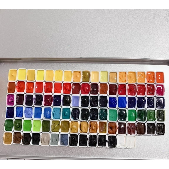 Sennellier French artist watercolor handmade 99 color set, metal case, 0.5ml, suitable for artists, students, and hobbyists