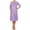 Lavender, variant on Women's Plus Size Casual 3/4 Sleeves Basic A-Line Pleated Solid Midi Dress