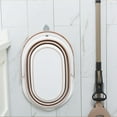 thumbnail image 2 of Cubo de plástico plegable para fregona, barril portátil para el hogar, contenedor de agua, accesorio de limpieza para fregar pisos (beige), 2 of 7