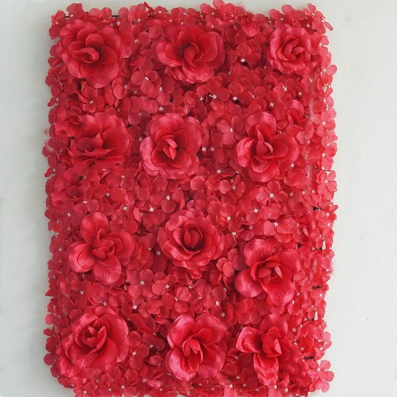Efavormart 4 Pack 11 Sq ft. UV Protected RED 3D Silk Rose & Hydrangea ...