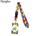 thumbnail image 1 of Autism pattern Key lanyard Car KeyChain ID Card Pass Gym Mobile Phone Badge Kids Key Ring Holder Jewelry Decorations Card Holder 6, 1 of 6