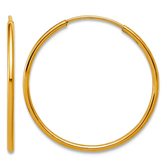 1/20 14k Gold Filled 1x20mm Endless Hoop Earrings 20x20mm Wide 1mm Thick Hoop Earring for Women