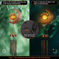 thumbnail image 3 of Campanas de viento lunares, decoración para exteriores con energía solar y bola de vidrio agrietado para jardín, acabado en bronce rojo que agrega protección ambiental y metal duradero a su patio o, 3 of 5
