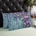 thumbnail image 4 of Purple Floral Throw Pillow Cover 12 x 20 Inch Decorative Pillow Cover Vintage Cracked Wall Country Rustic Lumbar Pillowcase Seasonal Rectangle Cushion Case for Couch Sofa Bed Living Room, 4 of 7