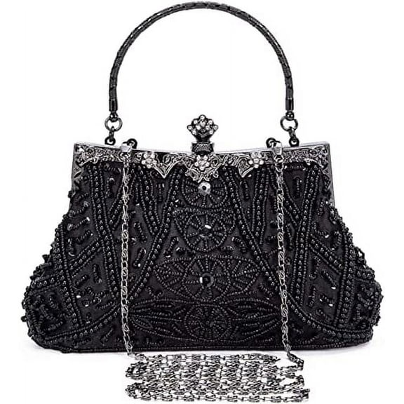 Xiao Hua 1920s Vintage Beaded Clutch Evening Bags for Women Formal Bridal Wedding Clutch Purse Prom Cocktail Party Handbags