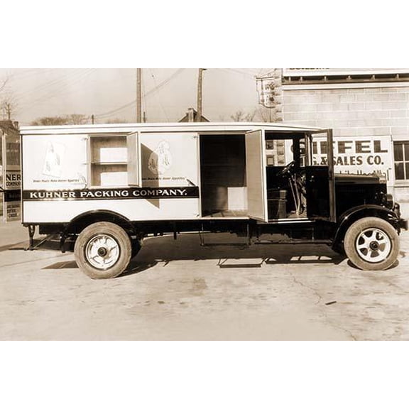 Kuhner Packing Company Delivery Truck- Fine Art Canvas Print (20" x 30")