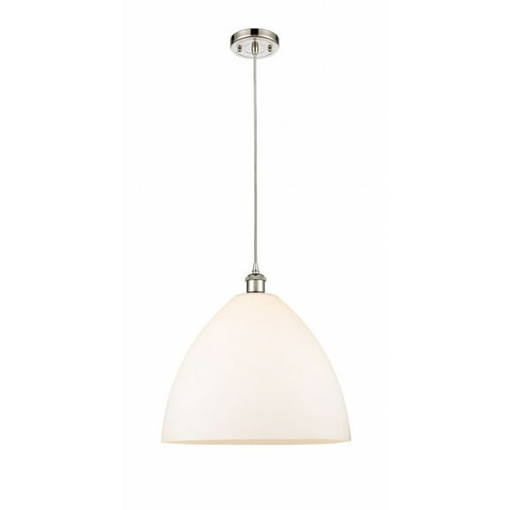 516-1P-PN-GBD-161 Innovations Lighting Bristol Glass - 1 Light Pendant In Industrial Style-18.75 Inches Tall and 16 Inches Wide-Polished Nickel